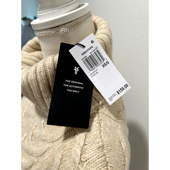 FRYE Women's High-Low Turtleneck Sweater Vest Salt Breeze Color Knit Pullover - Picture 4 of 7